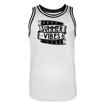 summer vibes | Vector graphic - Männer Basketball-Trikot - Weiß/Schwarz - Vorne - AI Model Male 185 dark (185cm)