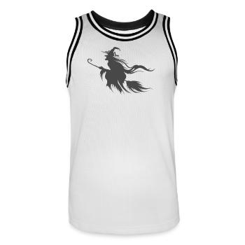 hesen silhouetten, halloween outfit - Männer Basketball-Trikot - Weiß/Schwarz - Vorne - AI Model Male 185 dark (185cm)