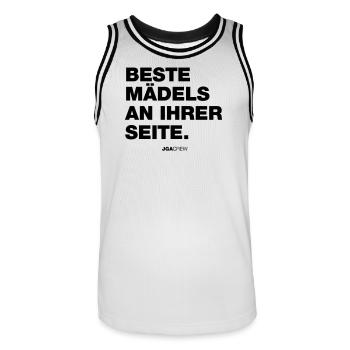 Best Girls (Bachelor Party) - Men's Basketball Jersey - white/black - Front - AI Model Male 185 dark (185cm)