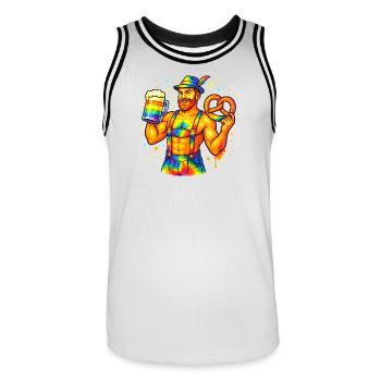 pride bavarian - Männer Basketball-Trikot - Weiß/Schwarz - Vorne - AI Model Male 185 dark (185cm)