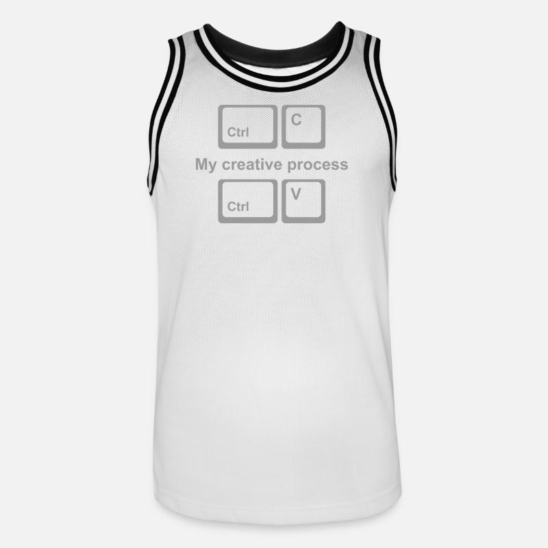 Copy Paste Shirt – Funny Coder & Designer Tee - Maillot de basket Homme - blanc/noir