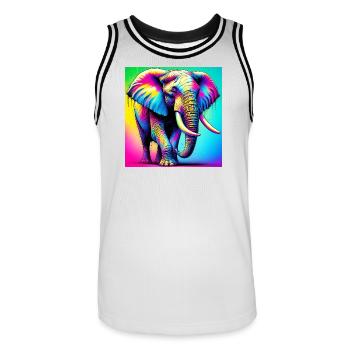 Elefant - Männer Basketball-Trikot - Weiß/Schwarz - Vorne - AI Model Male 185 dark (185cm)