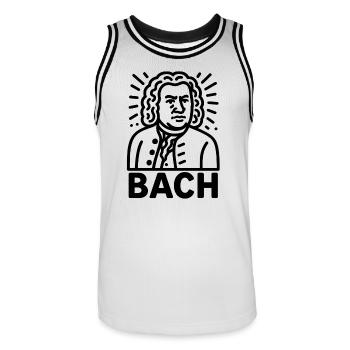 Johann Sebastian Bach - Männer Basketball-Trikot - Weiß/Schwarz - Vorne - AI Model Male 185 dark (185cm)
