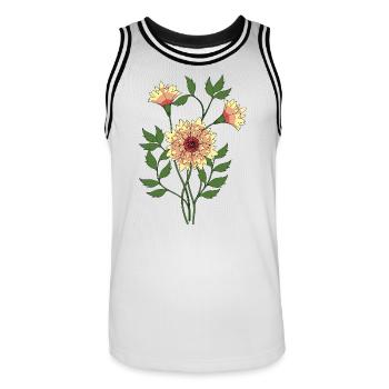 Blumen - Männer Basketball-Trikot - Weiß/Schwarz - Vorne - AI Model Male 185 dark (185cm)