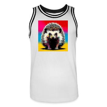 Igel - Männer Basketball-Trikot - Weiß/Schwarz - Vorne - AI Model Male 185 dark (185cm)
