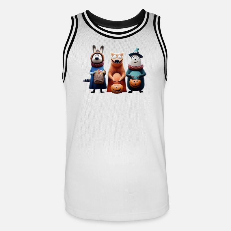 Halloween Squad – Süßes oder Saures Wooligans - Männer Basketball-Trikot - Weiß/Schwarz