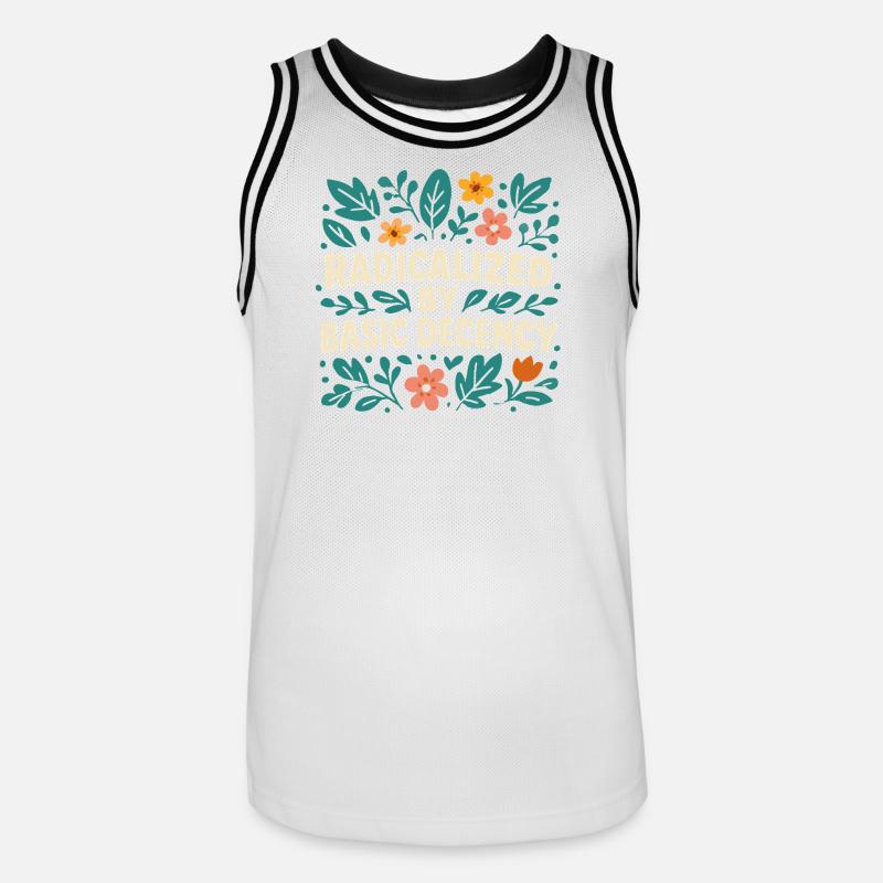 Radicalized by basic decency - Men's Basketball Jersey - white/black