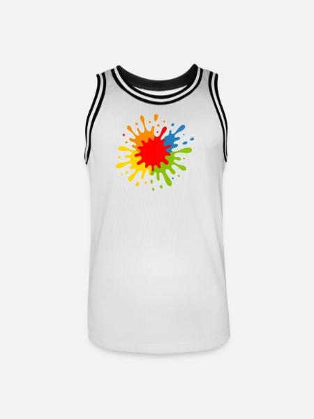 Happy Artistic Splash - Men's Basketball Jersey - white/black