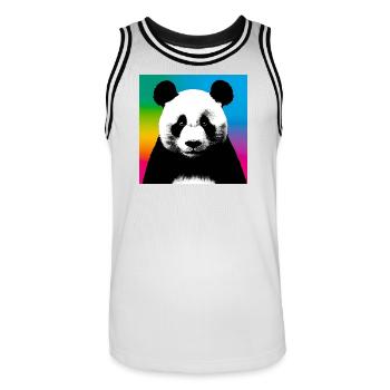 Panda - Männer Basketball-Trikot - Weiß/Schwarz - Vorne - AI Model Male 185 dark (185cm)
