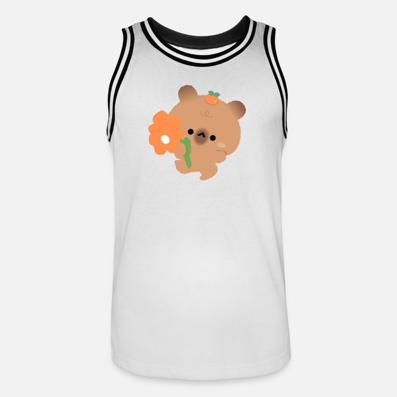 Capibara romantico - Maglia da basket per uomo - bianco/nero