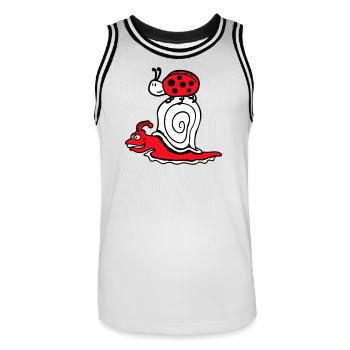 Snail 2 Friends Ladybug Fast Team Cute - Men's Basketball Jersey - white/black - Front - AI Model Male 185 dark (185cm)