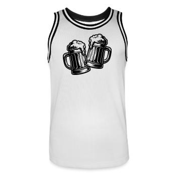 Toast beer Cheers - Men's Basketball Jersey - white/black - Front - AI Model Male 185 dark (185cm)