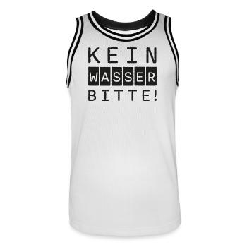 Lettrage NO WATER PLEASE - Maillot de basket Homme - blanc/noir - Devant - AI Model Male 185 dark (185cm)