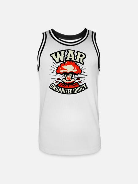 WAR – Organized Idiocy - Men's Basketball Jersey - white/black