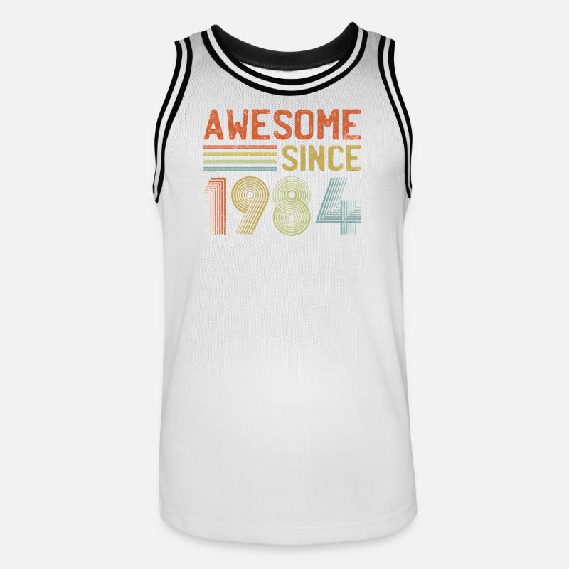 Conception de logo d’anniversaire d’année rétro - Maillot de basket Homme - blanc/noir