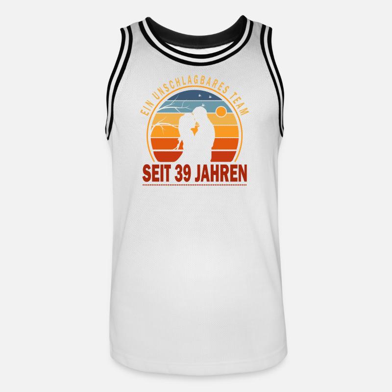 39 Jahre Beziehung Geschenk Ehemann Ehefrau - Männer Basketball-Trikot - Weiß/Schwarz