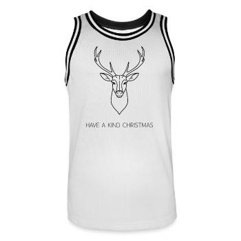 Have a Kind Christmas – Hirsch Fine Line - Men's Basketball Jersey - white/black - Front - AI Model Male 185 dark (185cm)
