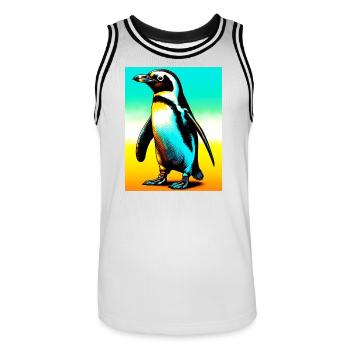 pingouin - Maillot de basket Homme - blanc/noir - Devant - AI Model Male 185 dark (185cm)