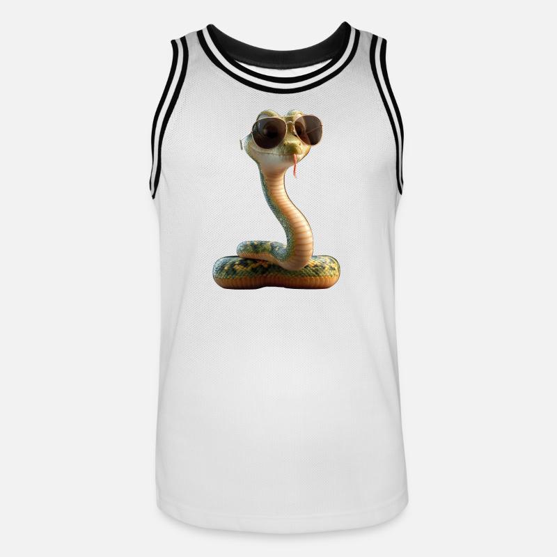 Schlange Python Kobra Klapperschlange Schlangen - Männer Basketball-Trikot - Weiß/Schwarz