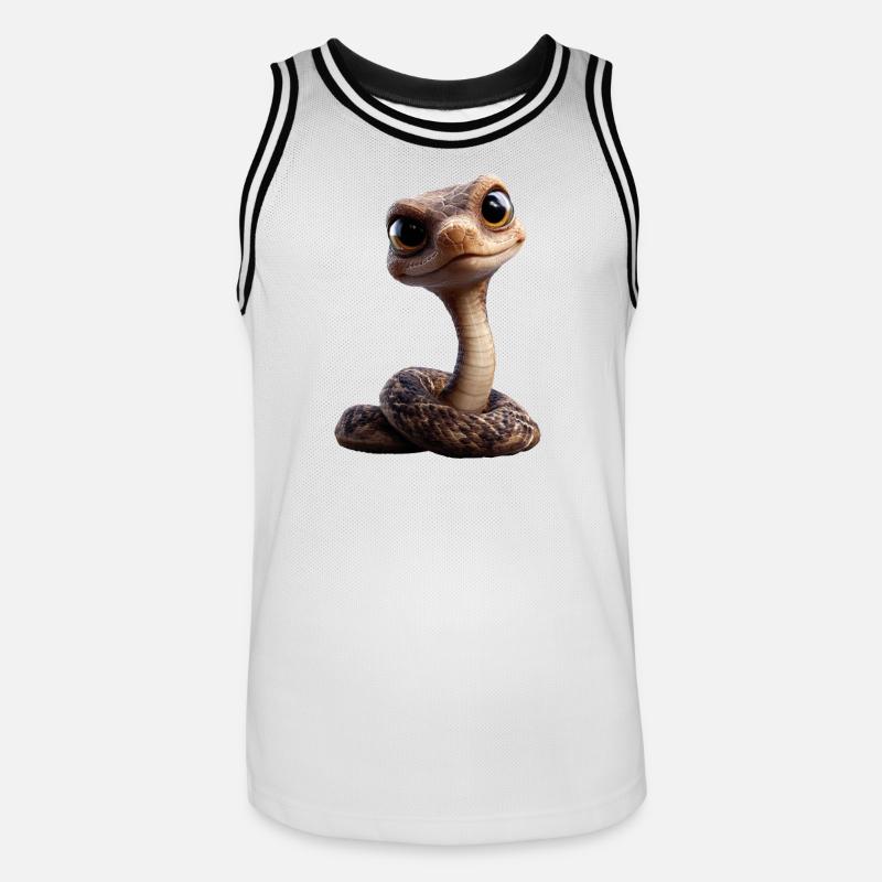 Schlange Python Kobra Klapperschlange Schlangen - Männer Basketball-Trikot - Weiß/Schwarz