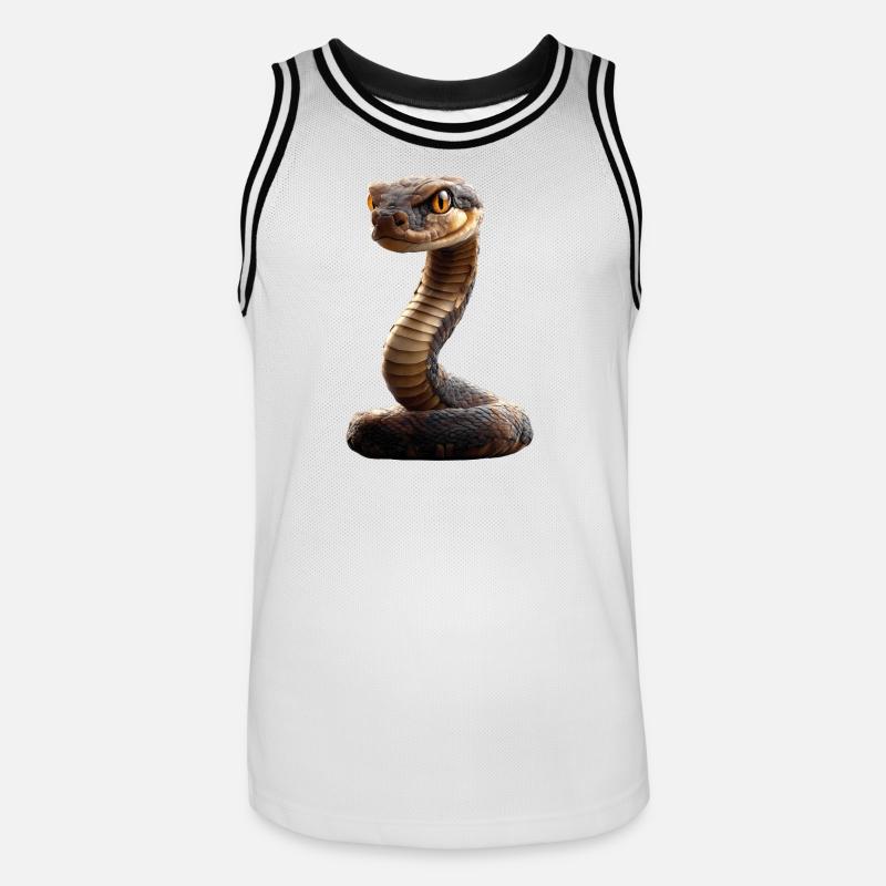 Schlange Python Kobra Klapperschlange Schlangen - Männer Basketball-Trikot - Weiß/Schwarz