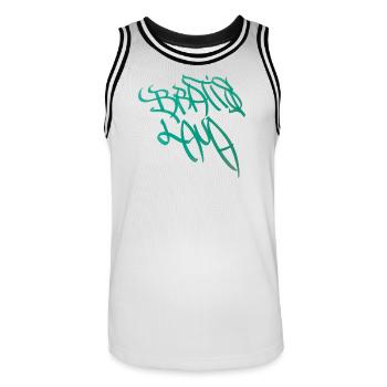 Graffiti Kalligrafie Design Bratislava - Männer Basketball-Trikot - Weiß/Schwarz - Vorne - AI Model Male 185 dark (185cm)