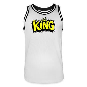 Lettrage King Graffiti - Maillot de basket Homme - blanc/noir - Devant - AI Model Male 185 dark (185cm)