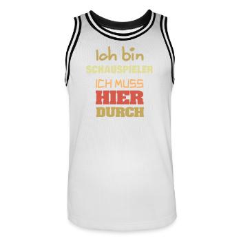 Beruf Schauspieler - Männer Basketball-Trikot - Weiß/Schwarz - Vorne - AI Model Male 185 dark (185cm)