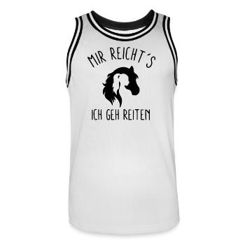 J’en ai assez, je vais monter à cheval - Maillot de basket Homme - blanc/noir - Devant - AI Model Male 185 dark (185cm)