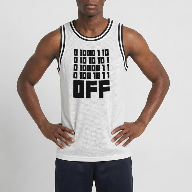 Binary Code F**k OFF – Humour Nerd & Geek Code Maillot de basket Homme