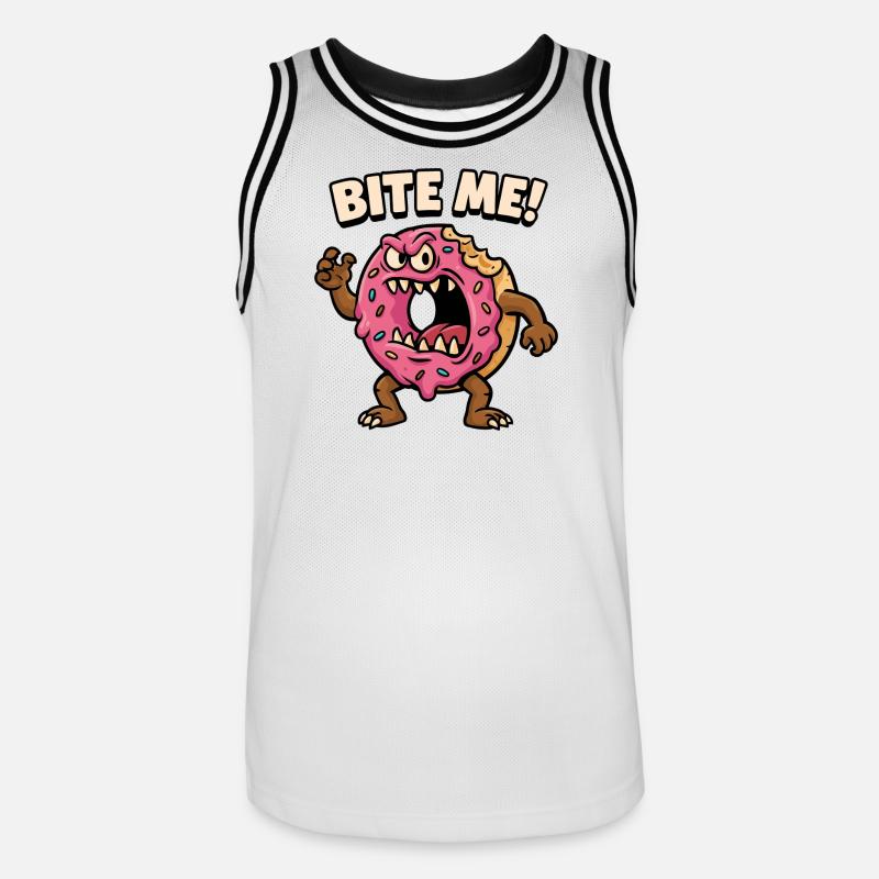 Conception agressive de monstre de beignet - Maillot de basket Homme - blanc/noir