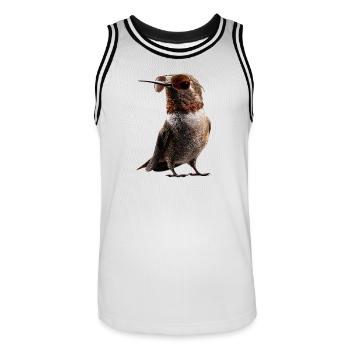 Hummingbird Hummingbird Bird Hummingbirds Cute Hummingbird - Men's Basketball Jersey - white/black - Front - AI Model Male 185 dark (185cm)