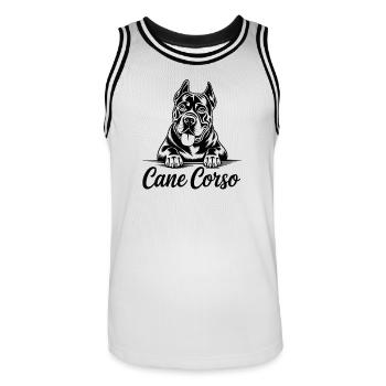 Cane Corso Dog Lover Design for Animal Lovers - Men's Basketball Jersey - white/black - Front - AI Model Male 185 dark (185cm)