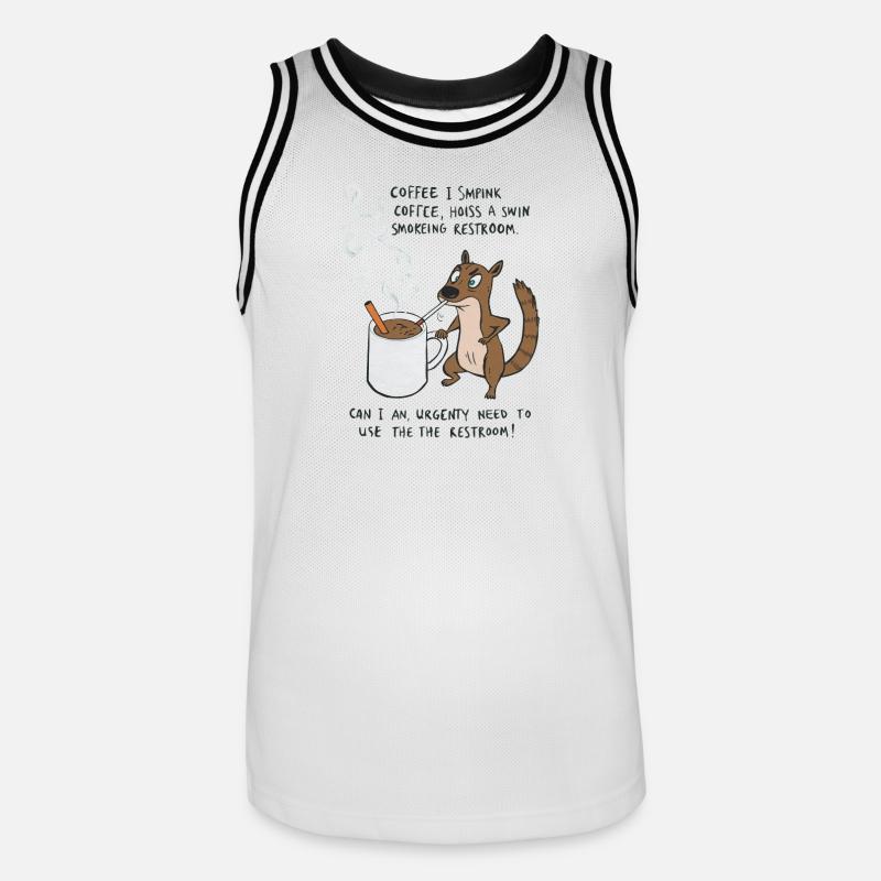 Kaffee Notfall Beutier Eichhörnchen Kippe  - Männer Basketball-Trikot - Weiß/Schwarz