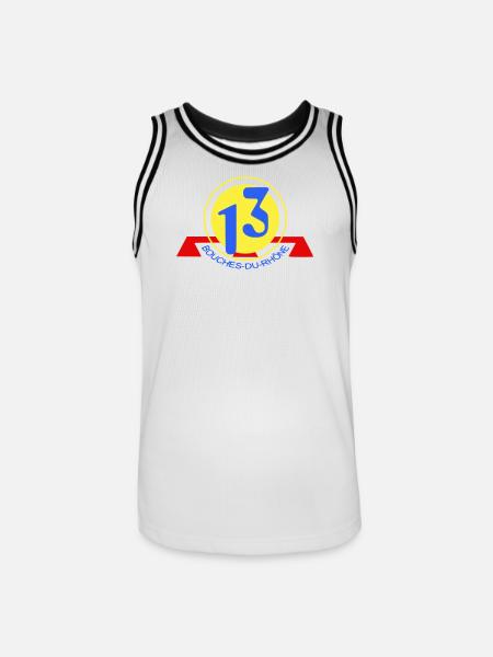 Logo 13 Bouches-du-Rhône - Men's Basketball Jersey - white/black