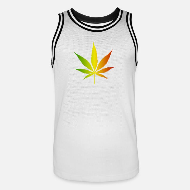 Rasta Gradient Cannabis Blad - Basebollinne herr - vit/svart