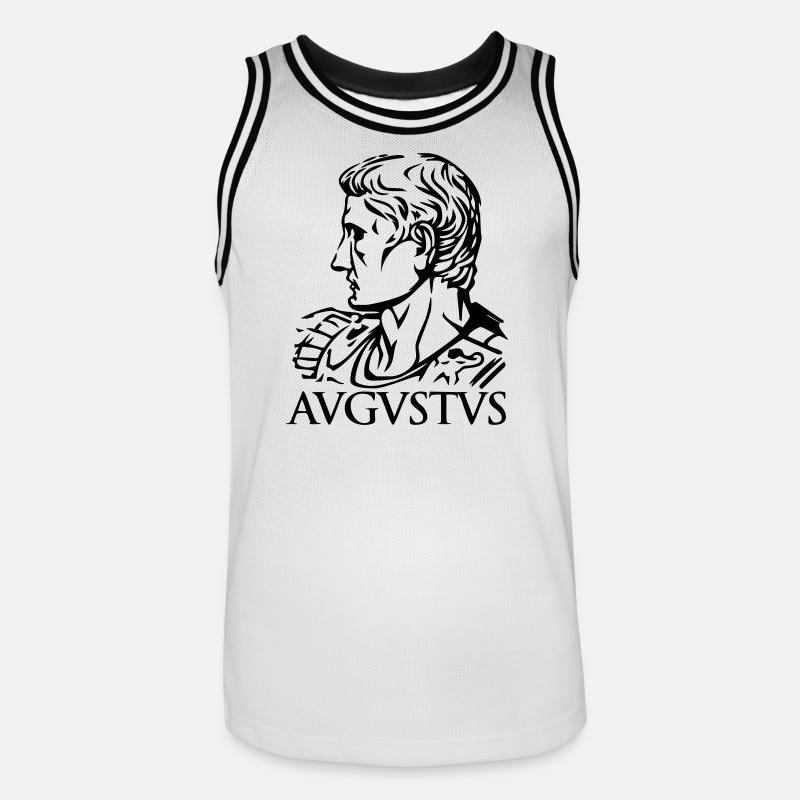 Augustus Römischer Kaiser "AVGVSTVS" Geschichte Tribut - Männer Basketball-Trikot - Weiß/Schwarz