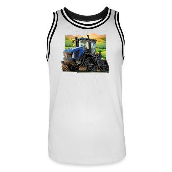 Tractor in the countryside - Men's Basketball Jersey - white/black - Front - AI Model Male 185 dark (185cm)