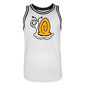 Escargot anxieux incertain regardant en arrière mignon - Maillot de basket Homme - blanc/noir - Devant - AI Model Male 185 dark (185cm)
