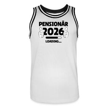 Pensioner 2026 Pouce vers le haut Design - Maillot de basket Homme - blanc/noir - Devant - AI Model Male 185 dark (185cm)