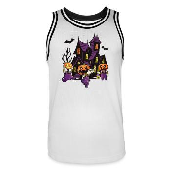 SCARY_NIGHT - Maillot de basket Homme - blanc/noir - Devant - AI Model Male 185 dark (185cm)