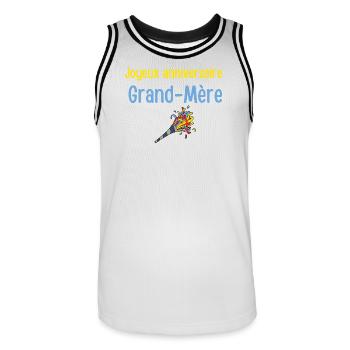 Happy Birthday Grandma - Men's Basketball Jersey - white/black - Front - AI Model Male 185 dark (185cm)