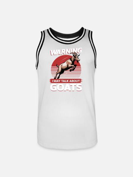 Drôle d’animal de la ferme chèvre - Maillot de basket Homme - blanc/noir