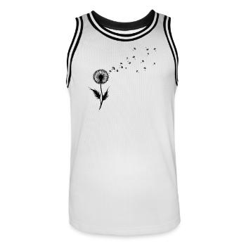 Dandelion Wishes & Freedom Blowing Seeds - Männer Basketball-Trikot - Weiß/Schwarz - Vorne - AI Model Male 185 dark (185cm)