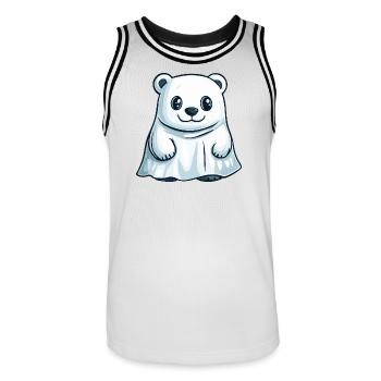 Eisbär Halloween Geist - Männer Basketball-Trikot - Weiß/Schwarz - Vorne - AI Model Male 185 dark (185cm)