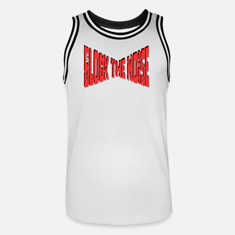 Block The Noise - Statement - Men's Basketball Jersey - white/black