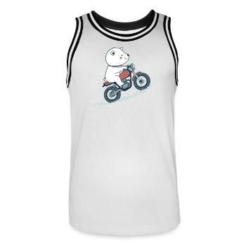 Polar Rider on Motorcycle - Men's Basketball Jersey - white/black - Front - AI Model Male 185 dark (185cm)