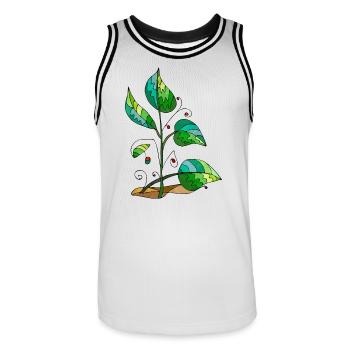 leaves - Men's Basketball Jersey - white/black - Front - AI Model Male 185 dark (185cm)