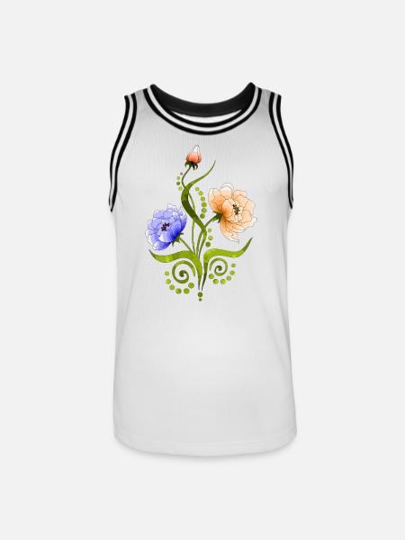 Fleur - Maillot de basket Homme - blanc/noir
