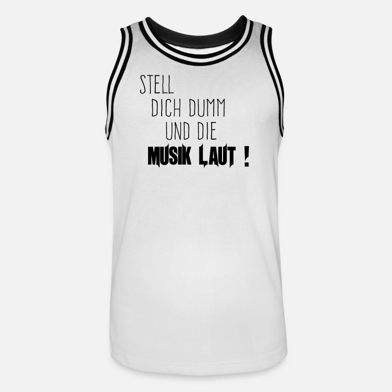 Dich Dumm Musik Laut - Männer Basketball-Trikot - Weiß/Schwarz